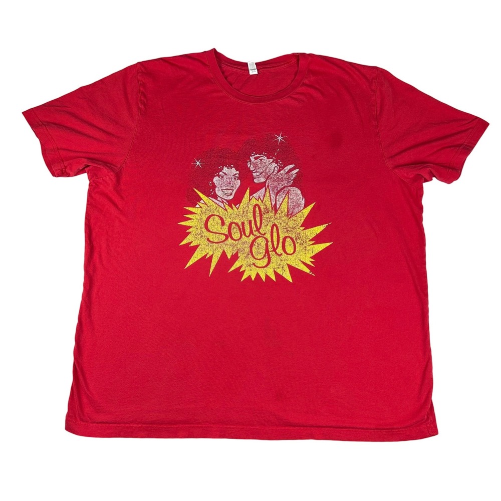Bella Canvas "Soul Glo" Coming to America Red Graphic TShirt Mens 2XL Distressed